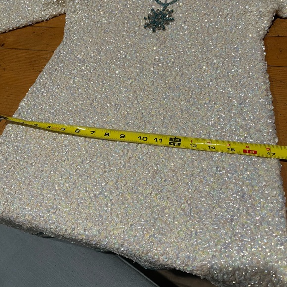 Vintage Gene Shelly’s Boutique White Sequin Blue Bead Rhinestone Mini Dress - Picture 13 of 15